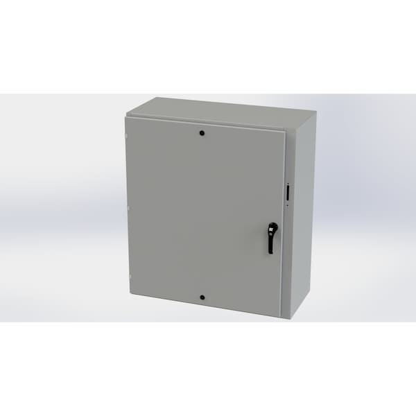 3 Point Latch with Padlock Handle Electrical Enclosures, 42 in H, 16 in D, 37.38 in W, Carbon Steel